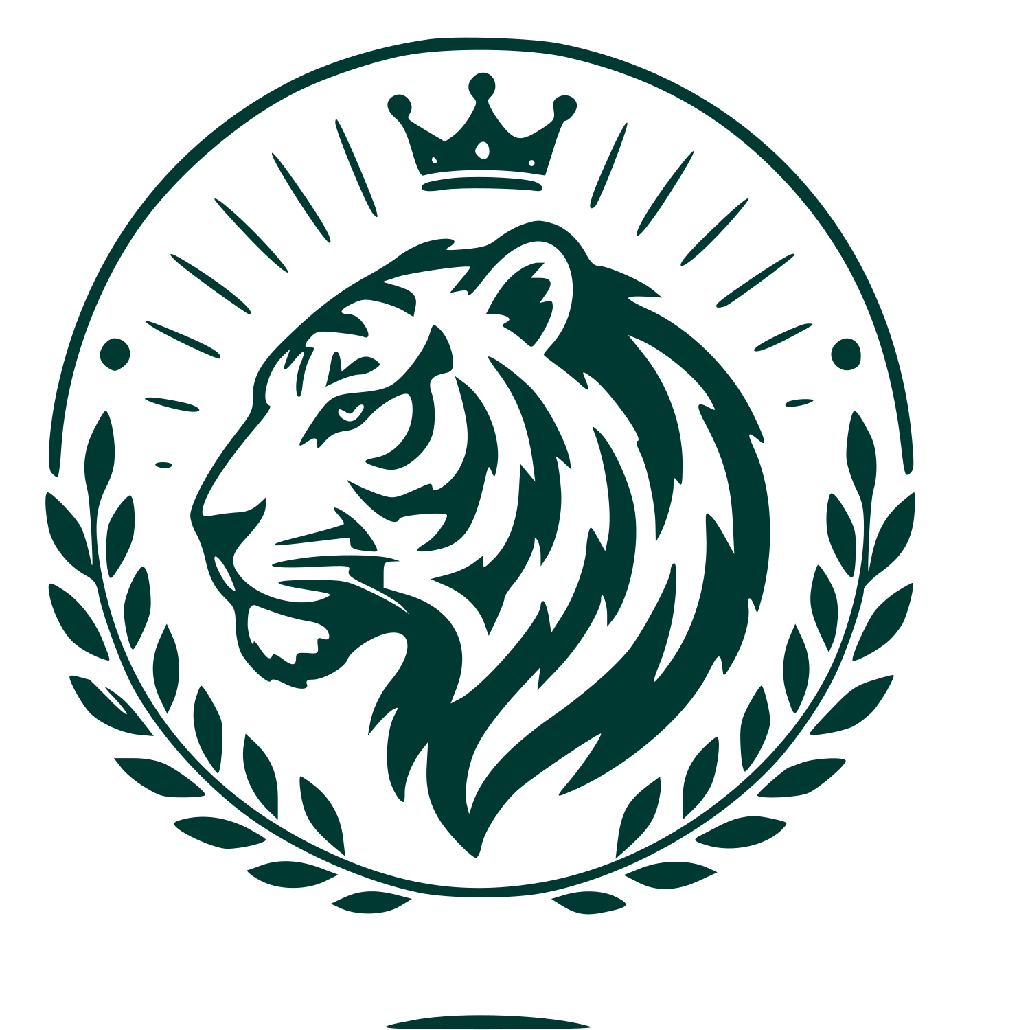 Tiger Crown Badge Logo #003932