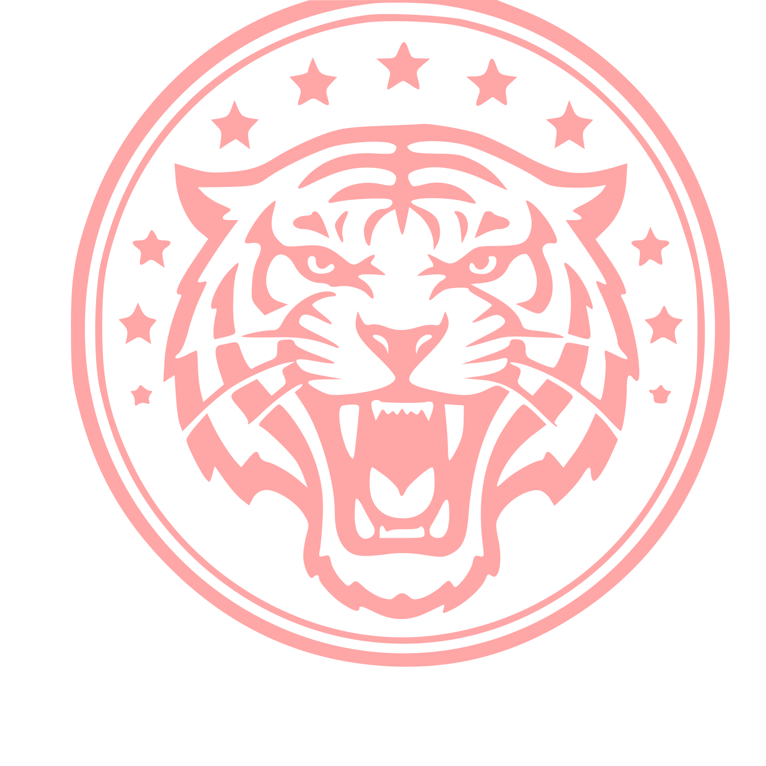 Tiger Badge Stamp Logo #ffa6a6