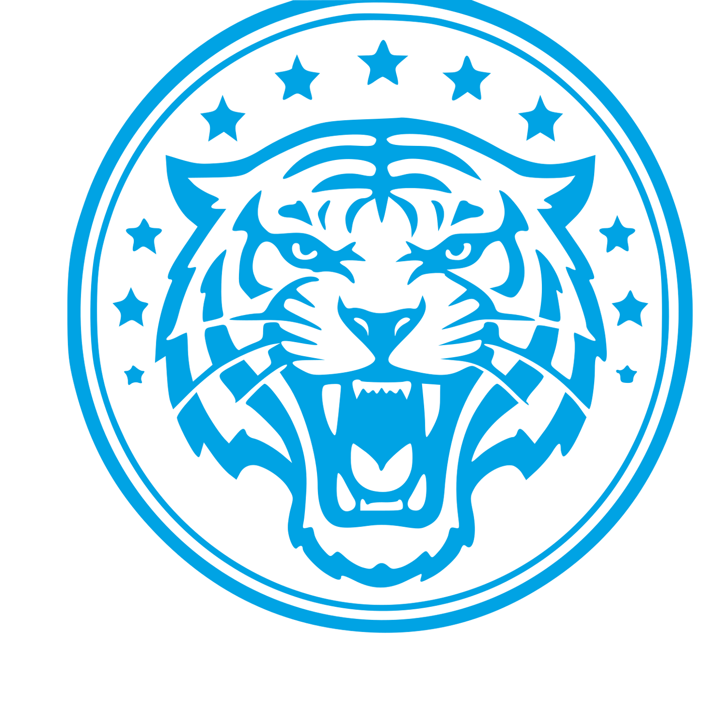 Tiger Badge Stamp Logo #00a3e4