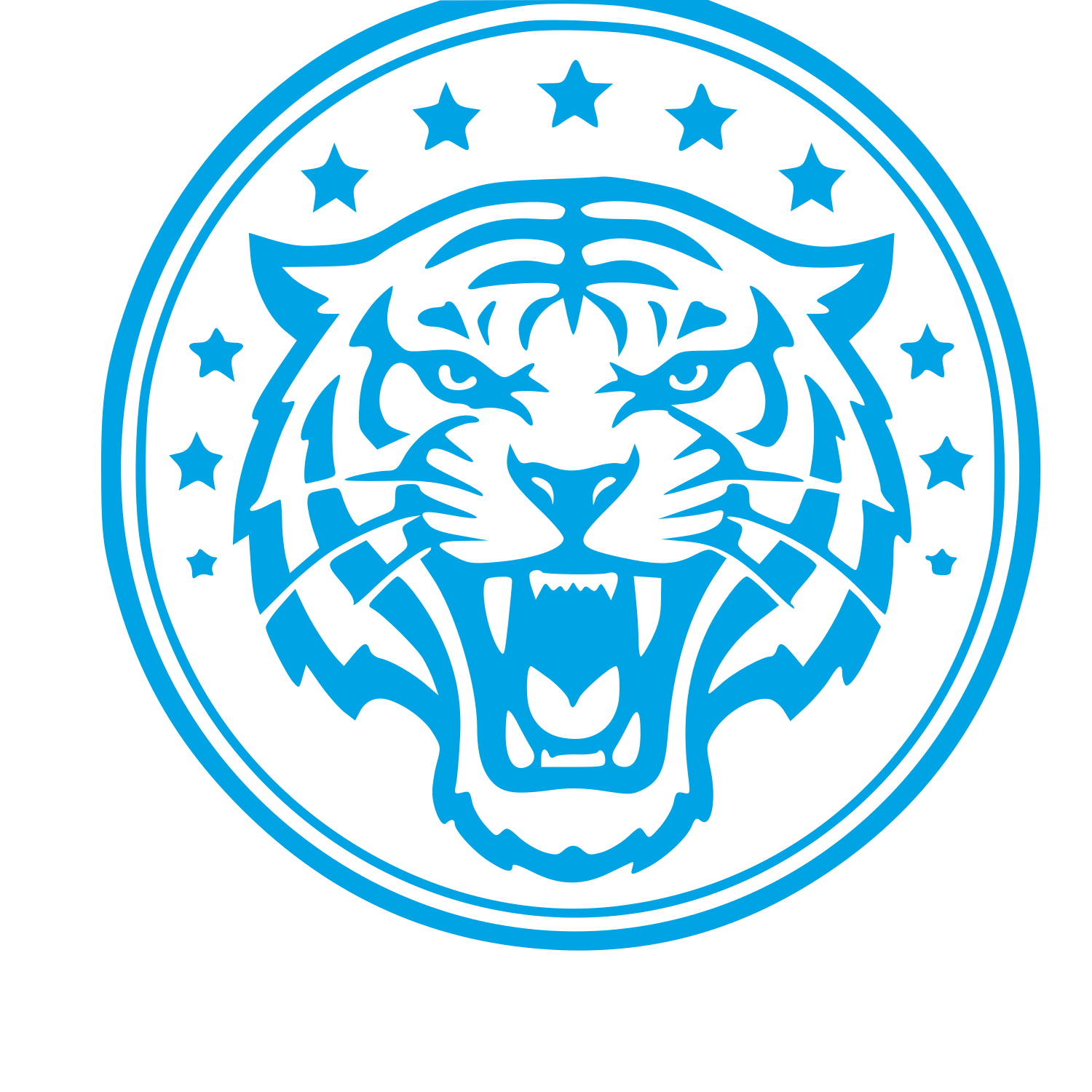 Tiger Badge Stamp Logo #00a3e4