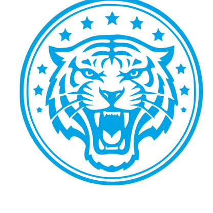 Tiger Badge Stamp Logo #00a3e4