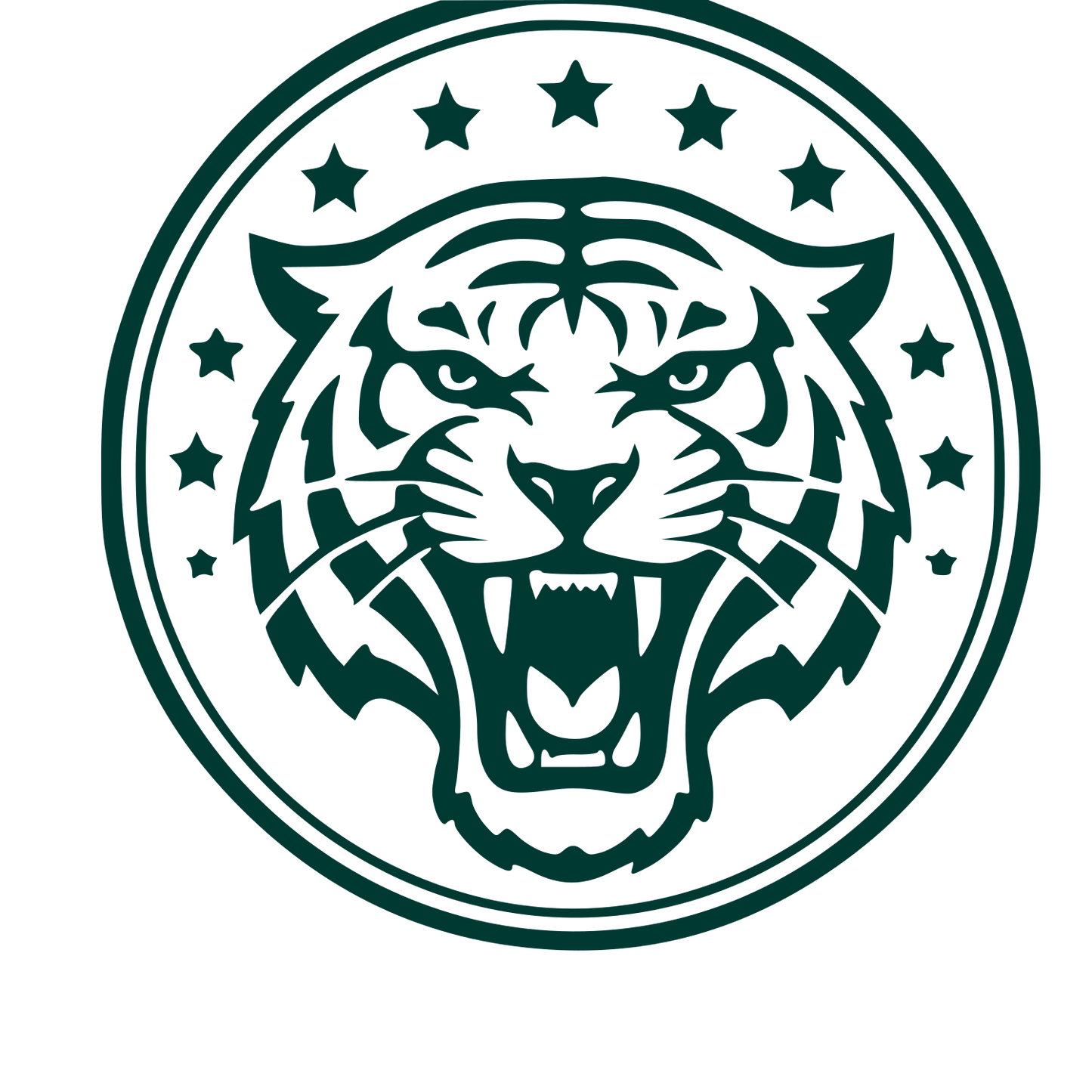 Tiger Badge Stamp Logo #003932