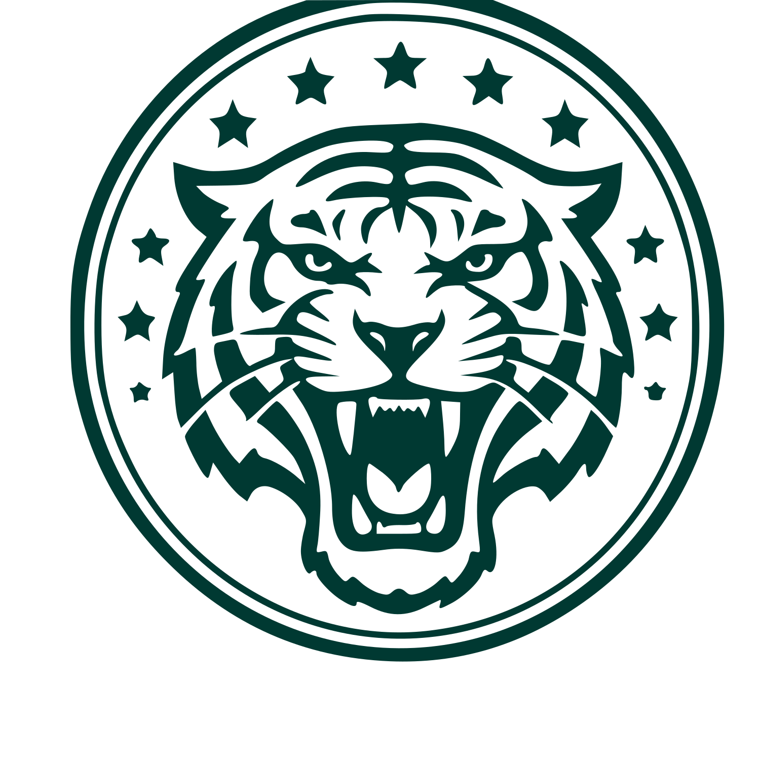 Tiger Badge Stamp Logo #003932