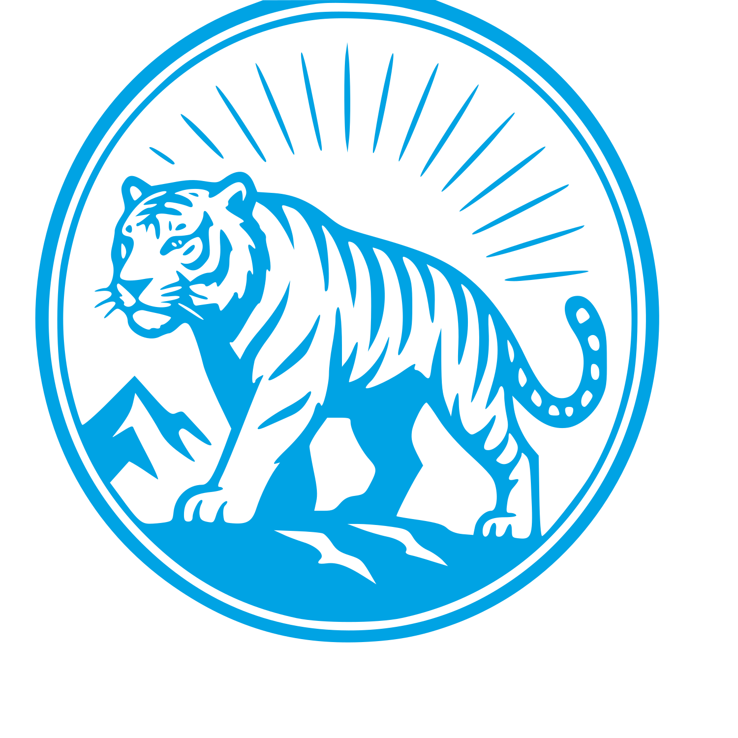Tiger Badge Emblem Logo #00a3e4