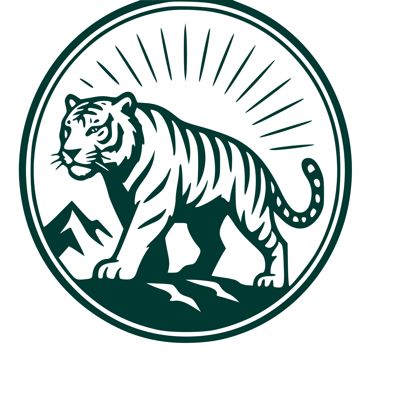 Tiger Badge Emblem Logo #003932