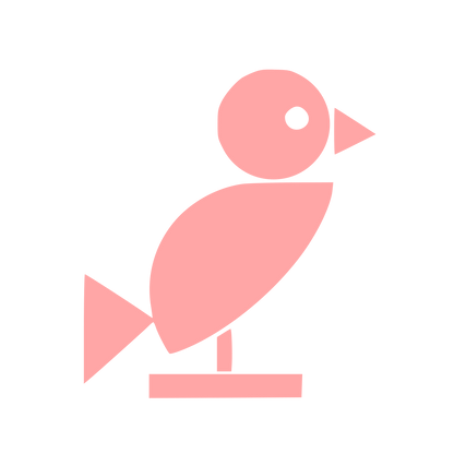 Bauhaus Bird Logo #ffa6a6