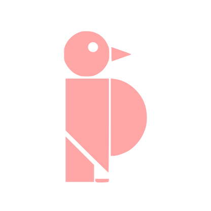 Bauhaus Bird Logo #ffa6a6