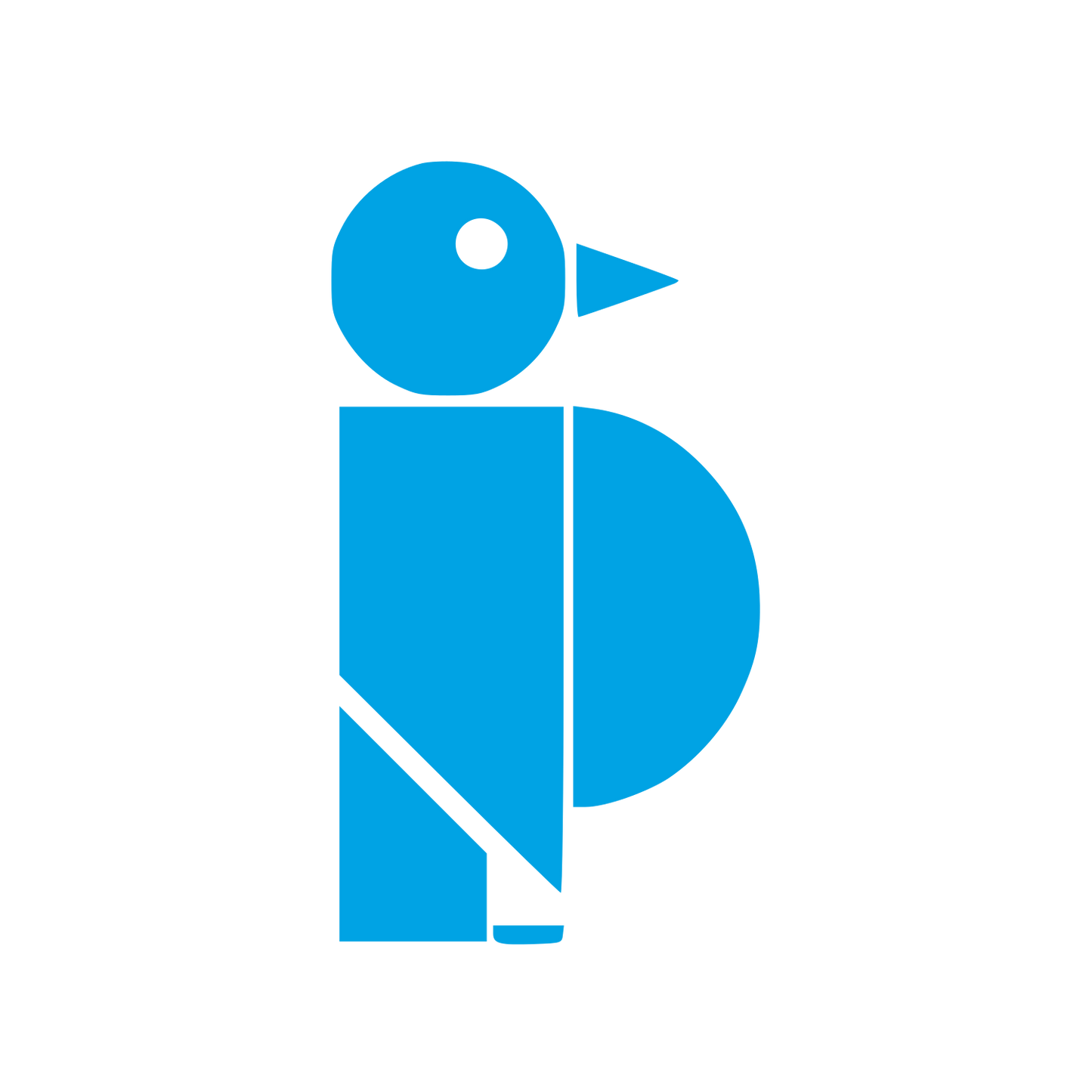 Bauhaus Bird Logo #00a3e4