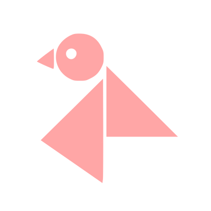 Bauhaus Bird Logo #ffa6a6