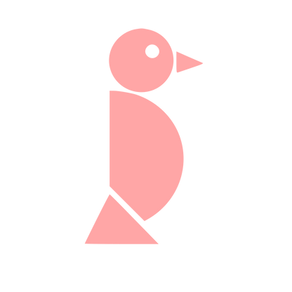 Bauhaus Bird Logo #ffa6a6