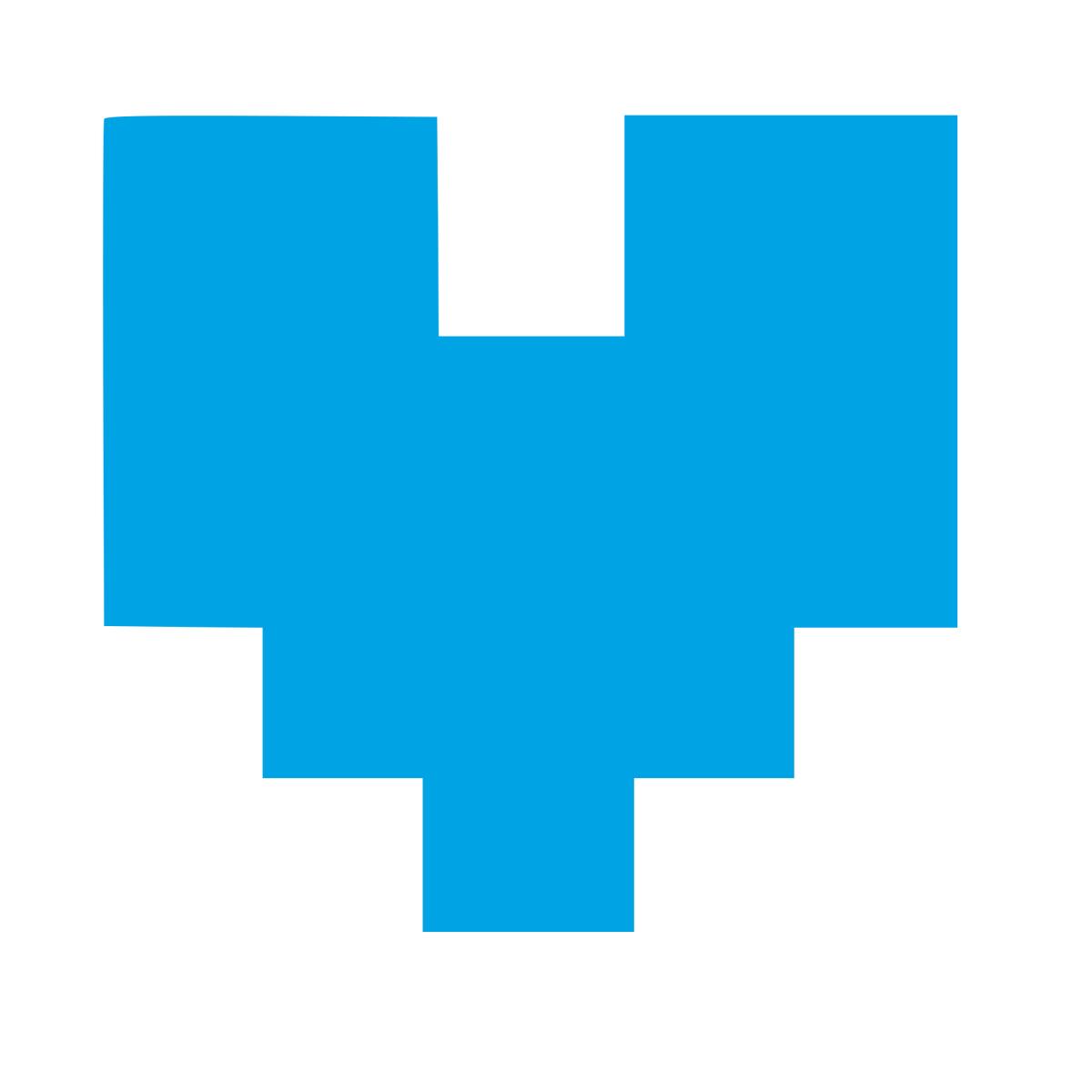 Brutalist Pixel Heart Logo #00a3e4