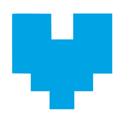 Brutalist Pixel Heart Logo #00a3e4
