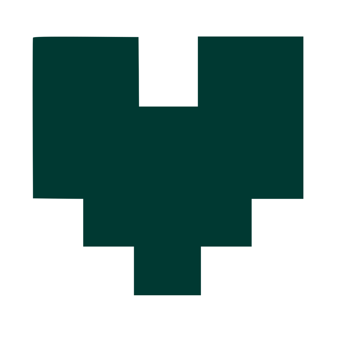 Brutalist Pixel Heart Logo #003932