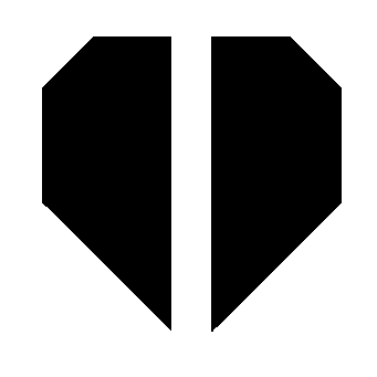 Split Heart Diamond Logo