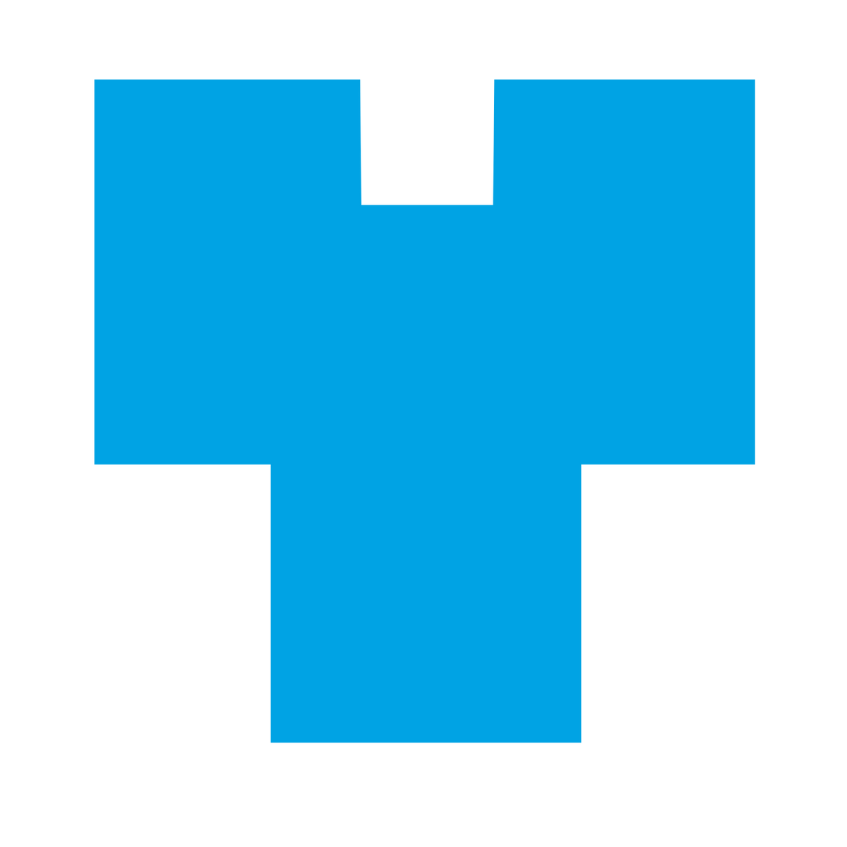Brutalist Heart Cutout Logo #00a3e4