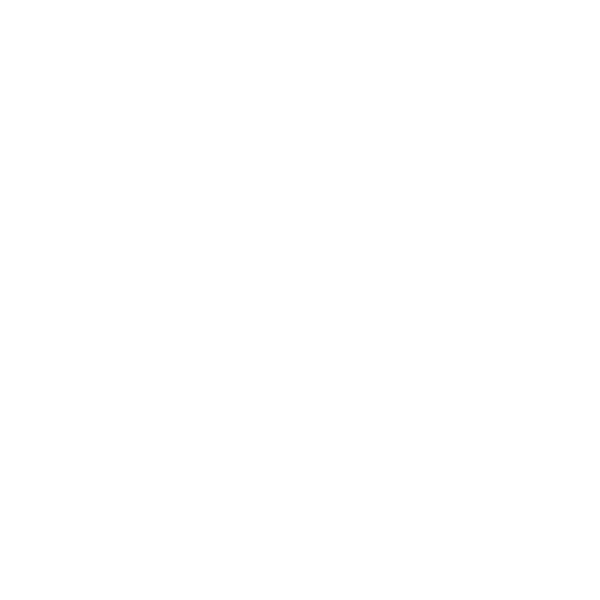 Brutalist Heart Cutout Logo #ffffff