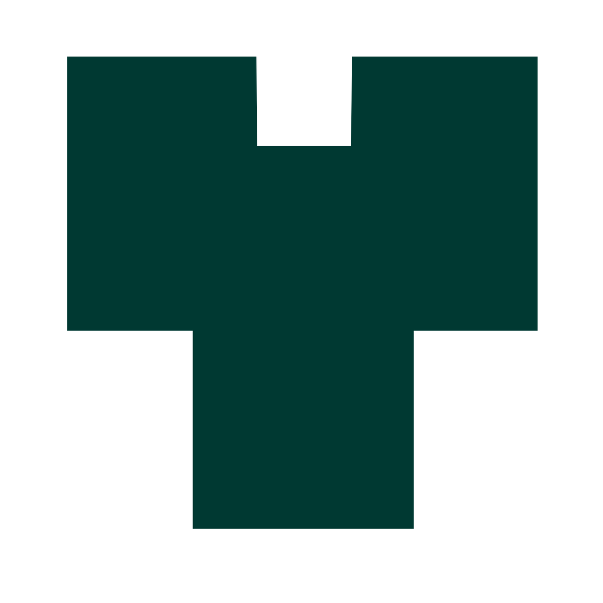 Brutalist Heart Cutout Logo #003932