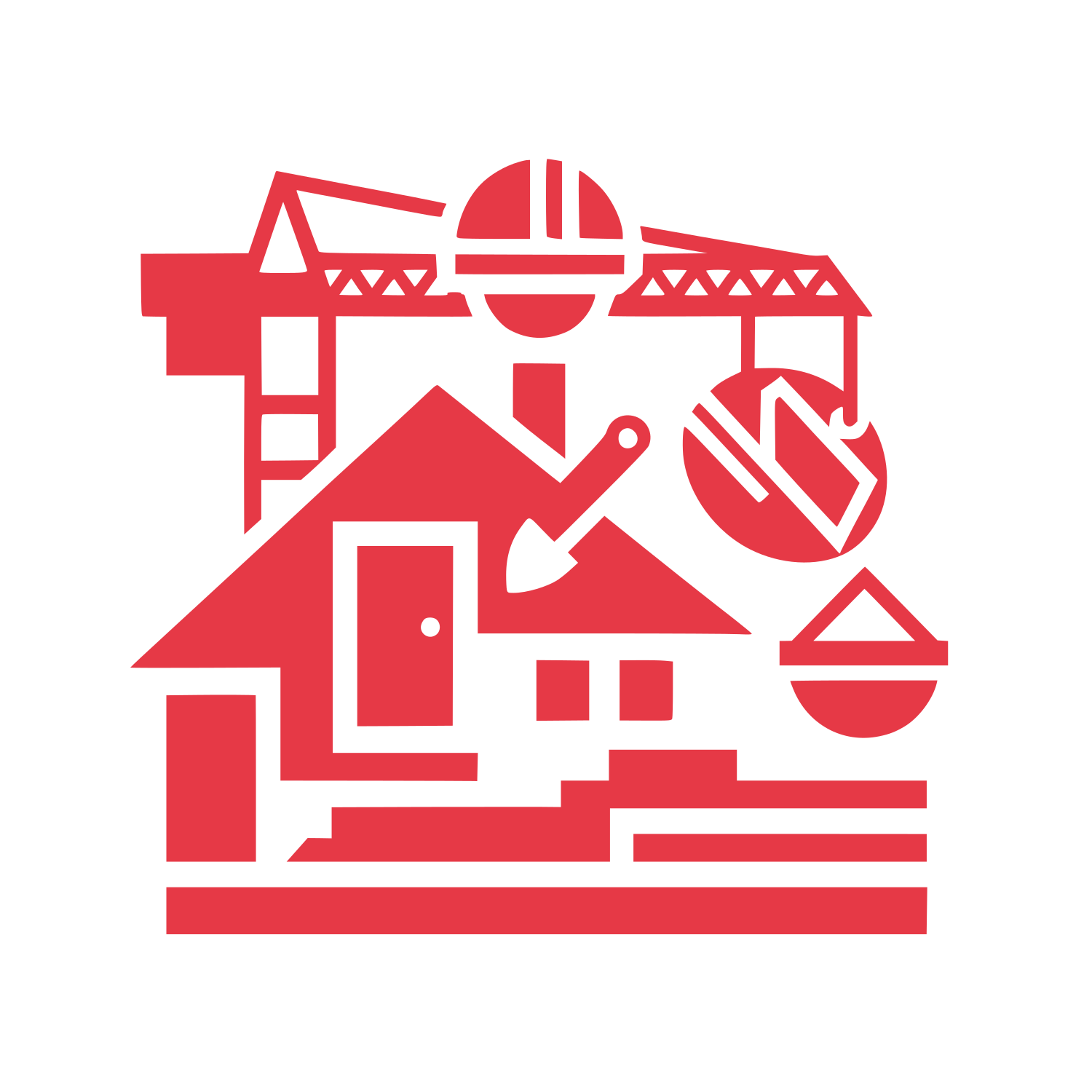 Construction House Logo #E63946