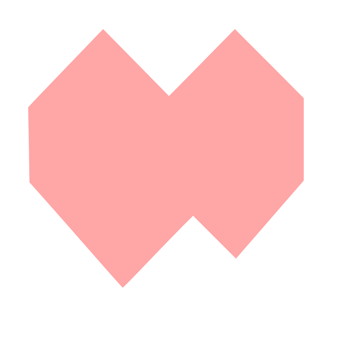 Brutalist Geometric Heart Logo #ffa6a6