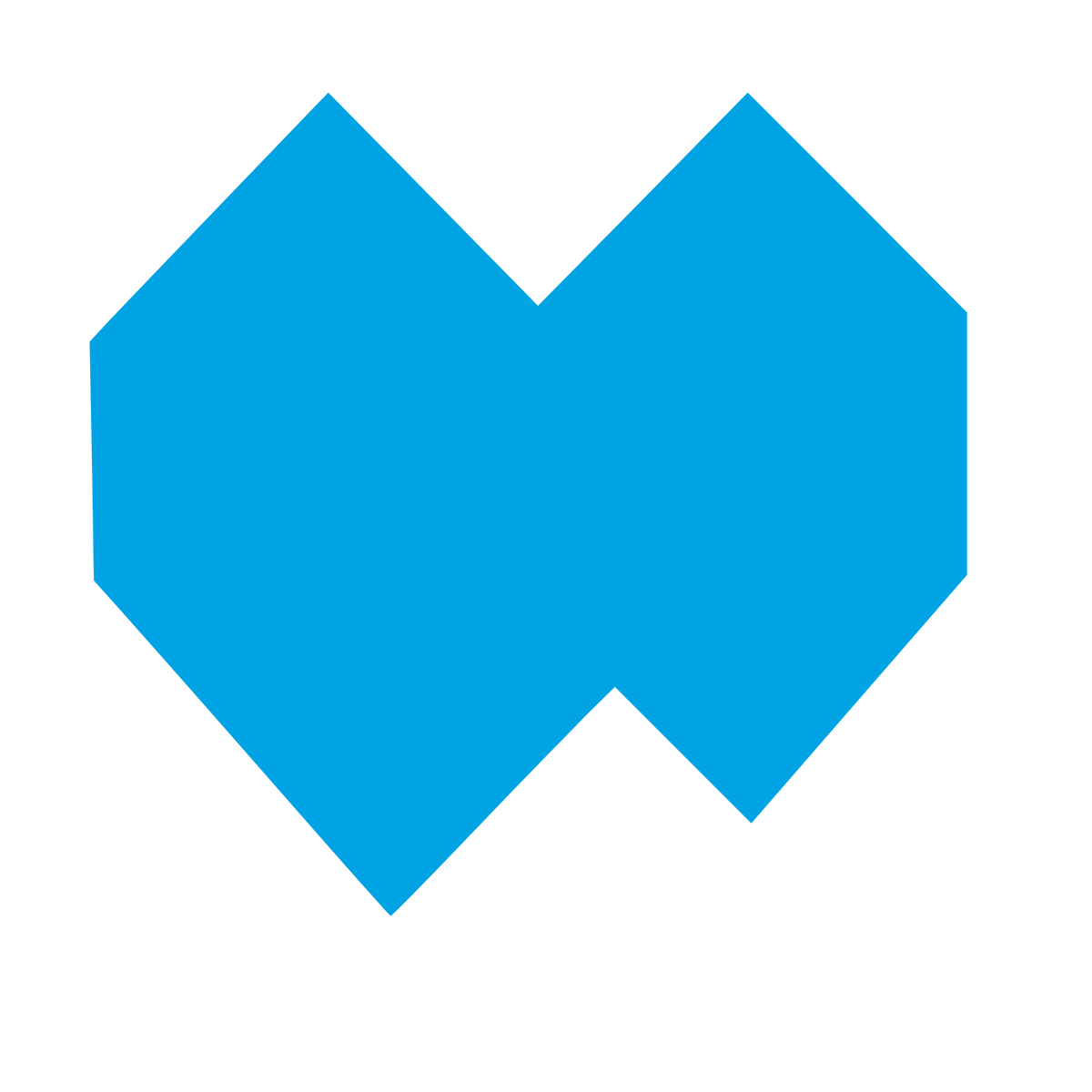 Brutalist Geometric Heart Logo #00a3e4