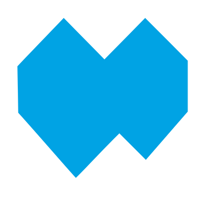 Brutalist Geometric Heart Logo #00a3e4