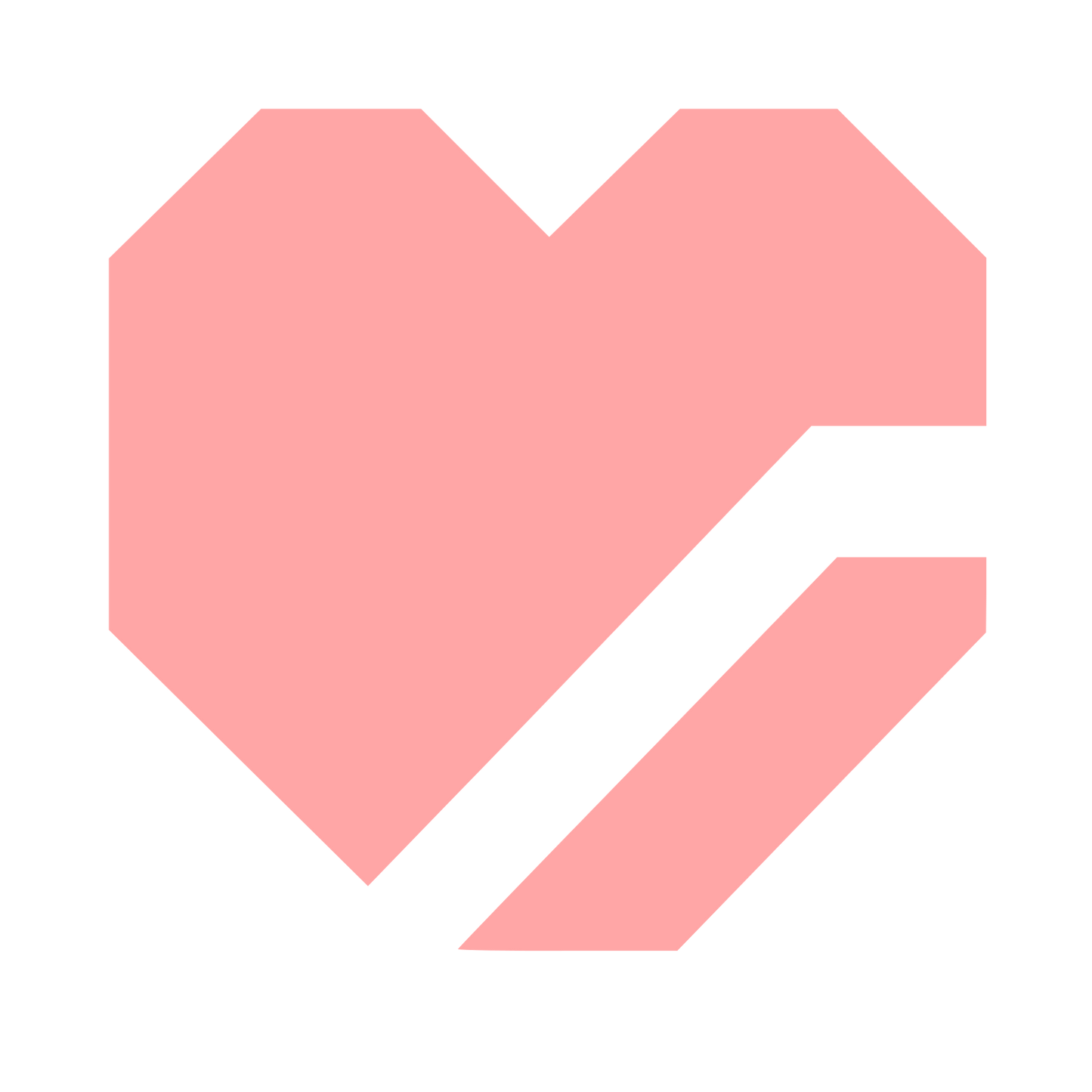 Geometric Heart Cut Logo #ffa6a6