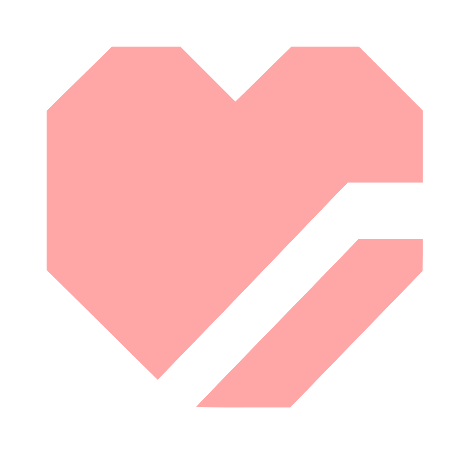 Geometric Heart Cut Logo #ffa6a6