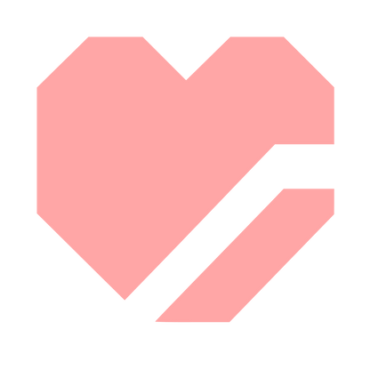 Geometric Heart Cut Logo #ffa6a6