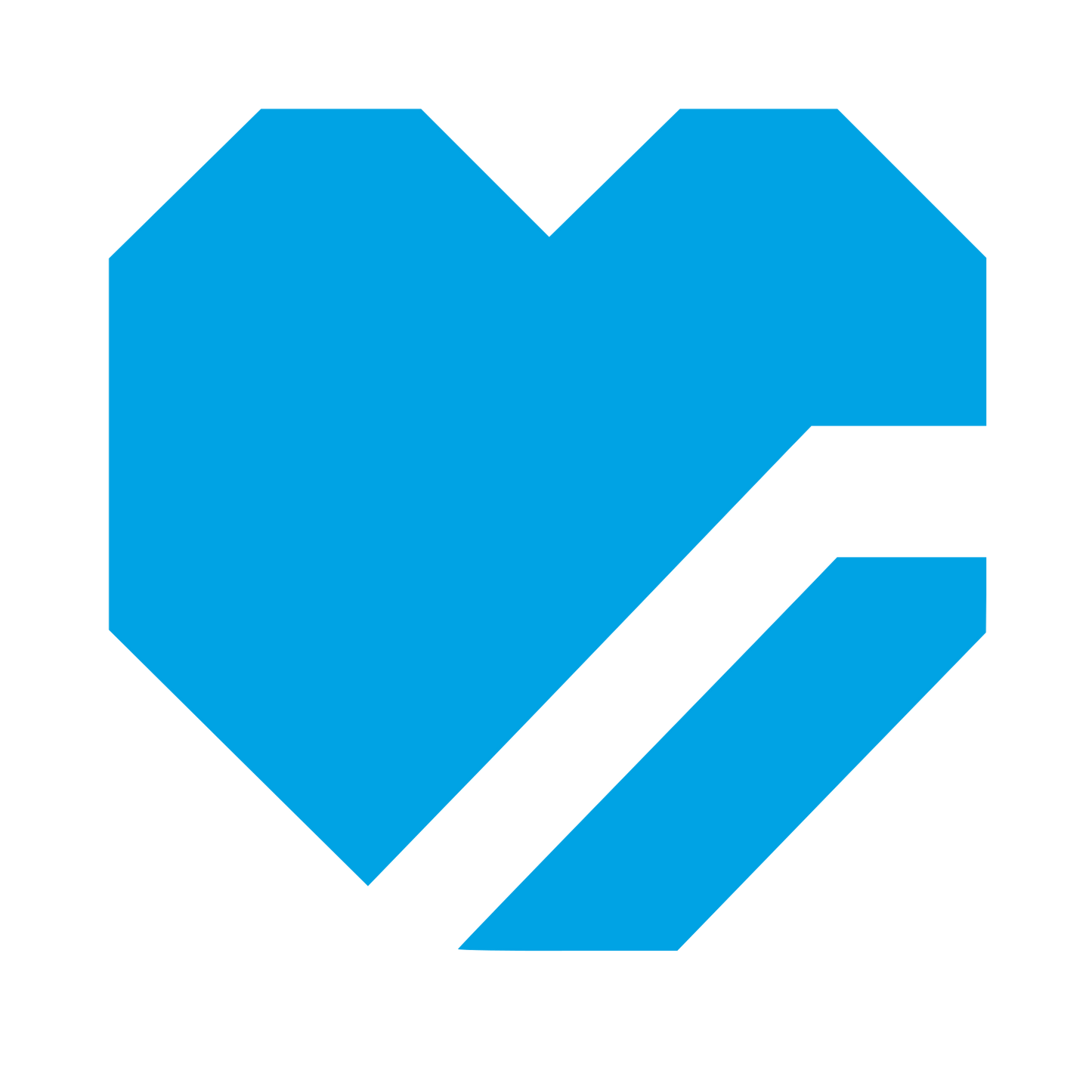 Geometric Heart Cut Logo #00a3e4