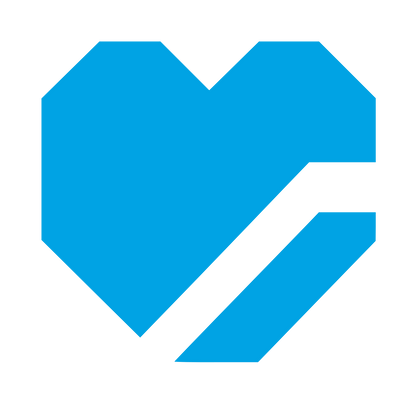 Geometric Heart Cut Logo #00a3e4