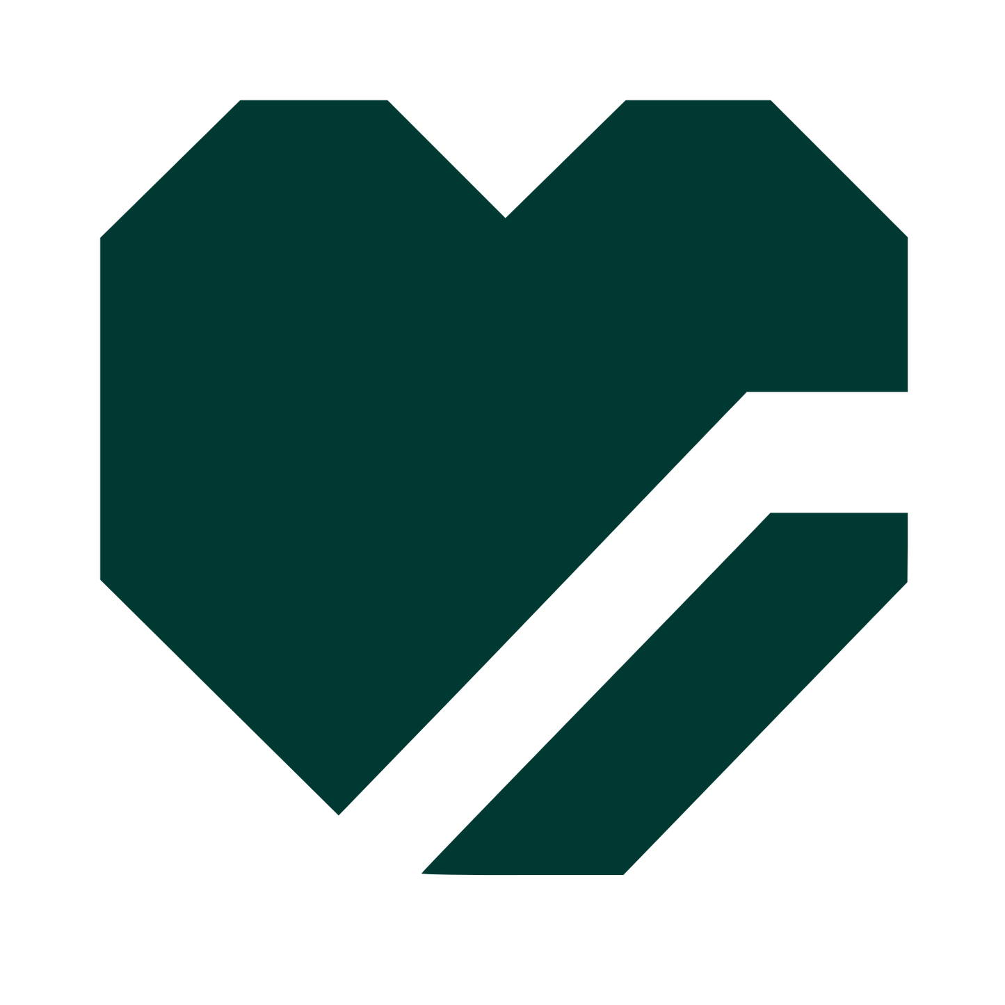 Geometric Heart Cut Logo #003932