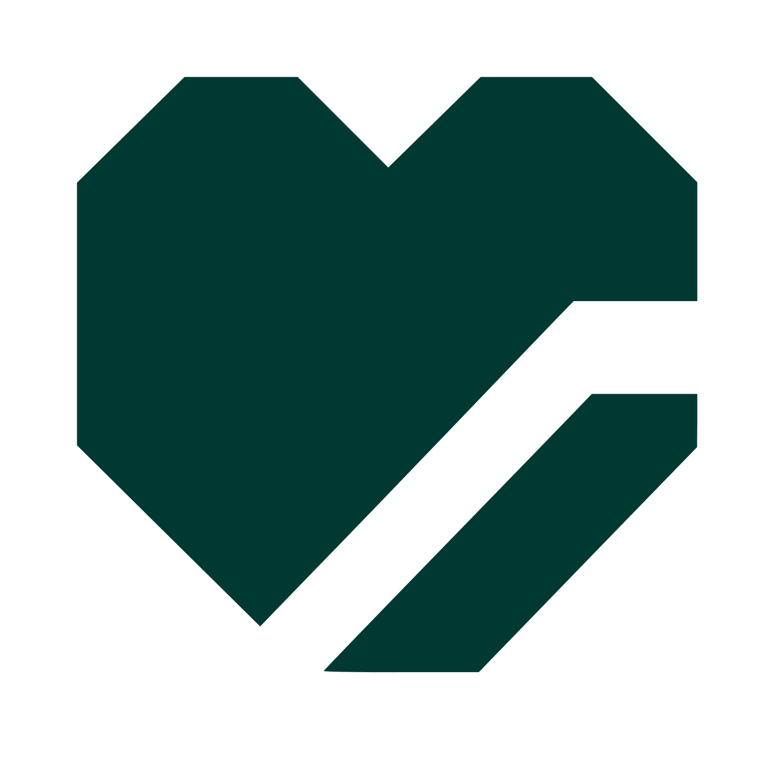 Geometric Heart Cut Logo #003932