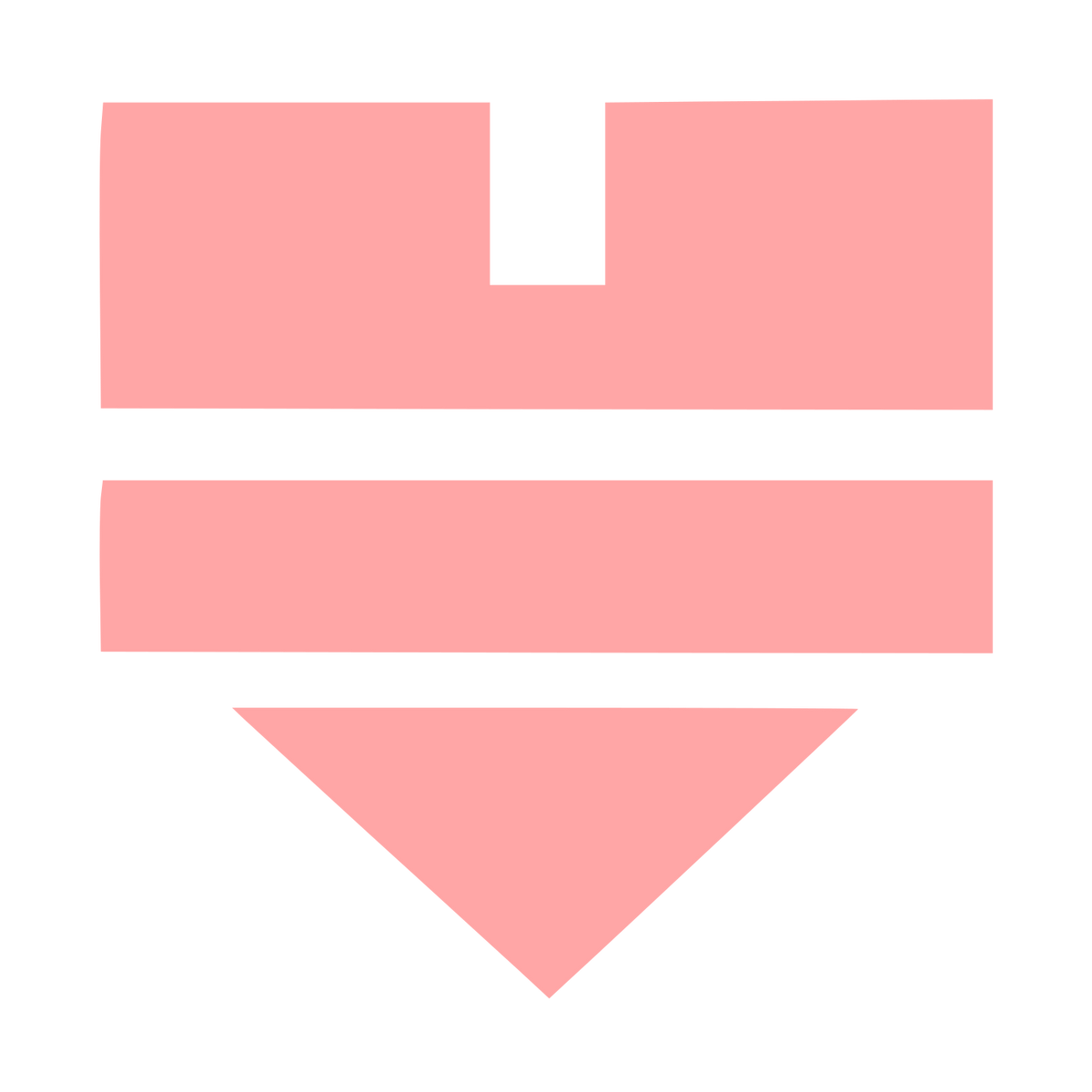 Brutalist Shield Heart Logo #ffa6a6