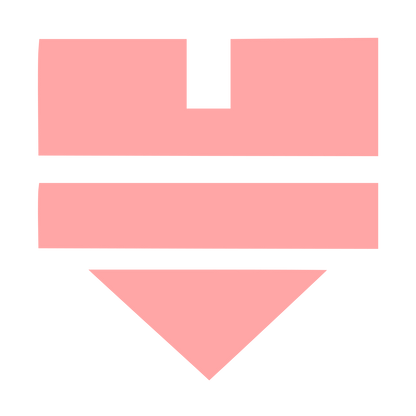 Brutalist Shield Heart Logo #ffa6a6