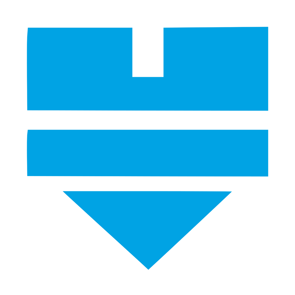 Brutalist Shield Heart Logo #00a3e4
