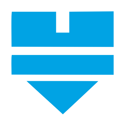 Brutalist Shield Heart Logo #00a3e4