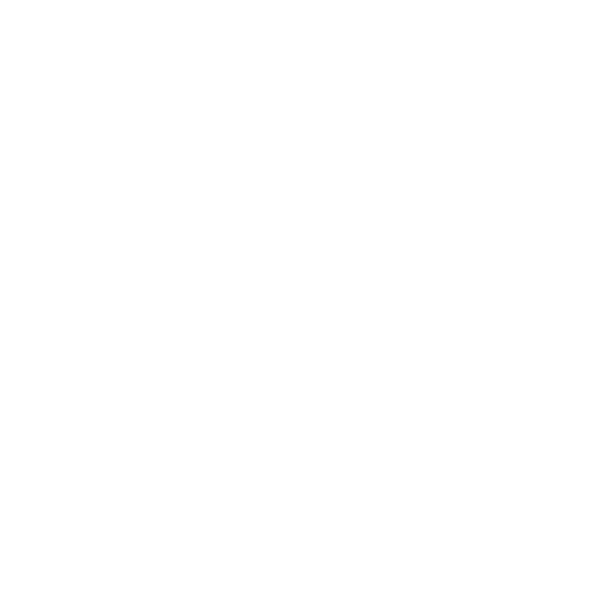 Brutalist Shield Heart Logo #ffffff