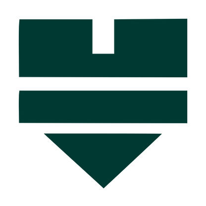 Brutalist Shield Heart Logo #003932