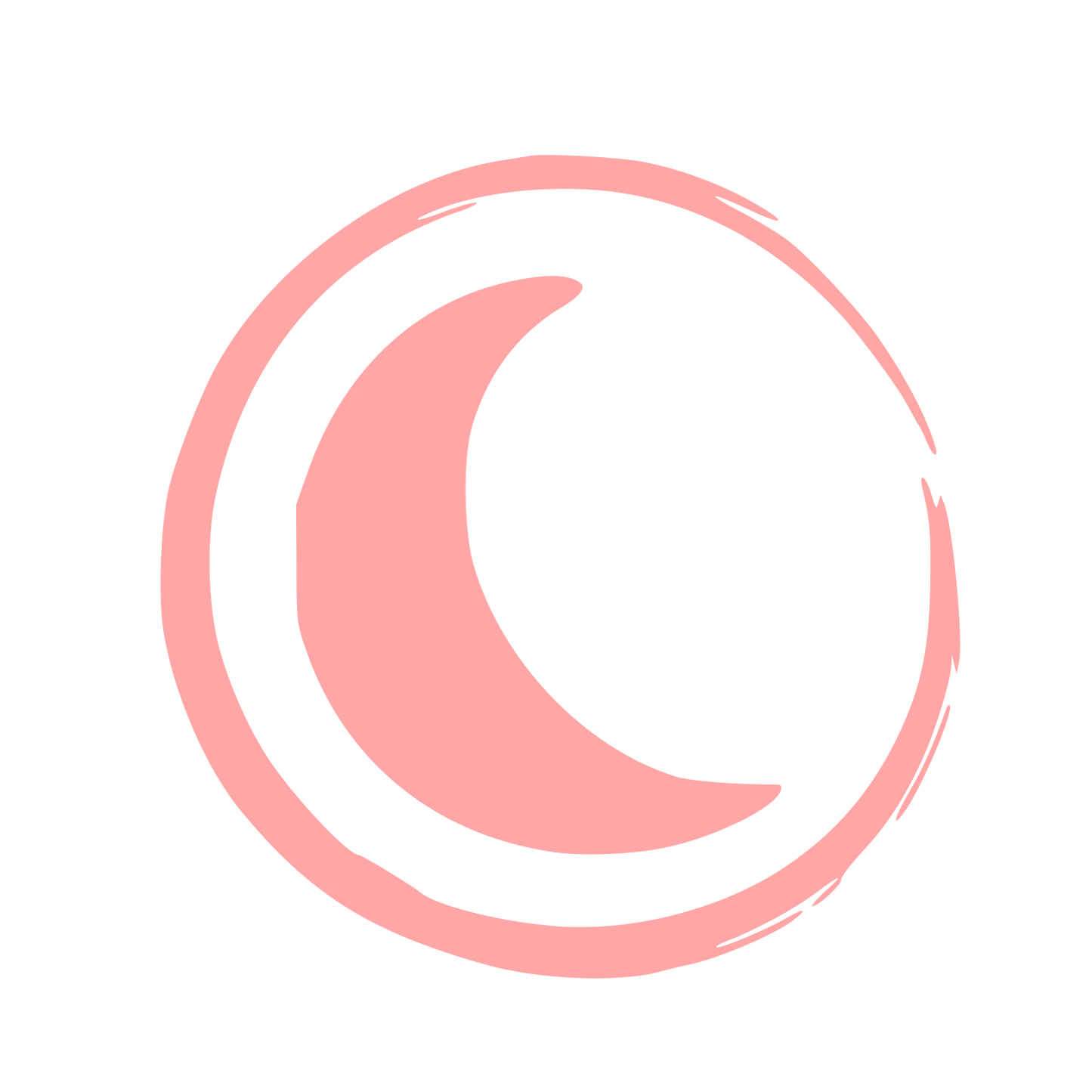 Hand-Drawn Crescent Moon Logo #ffa6a6