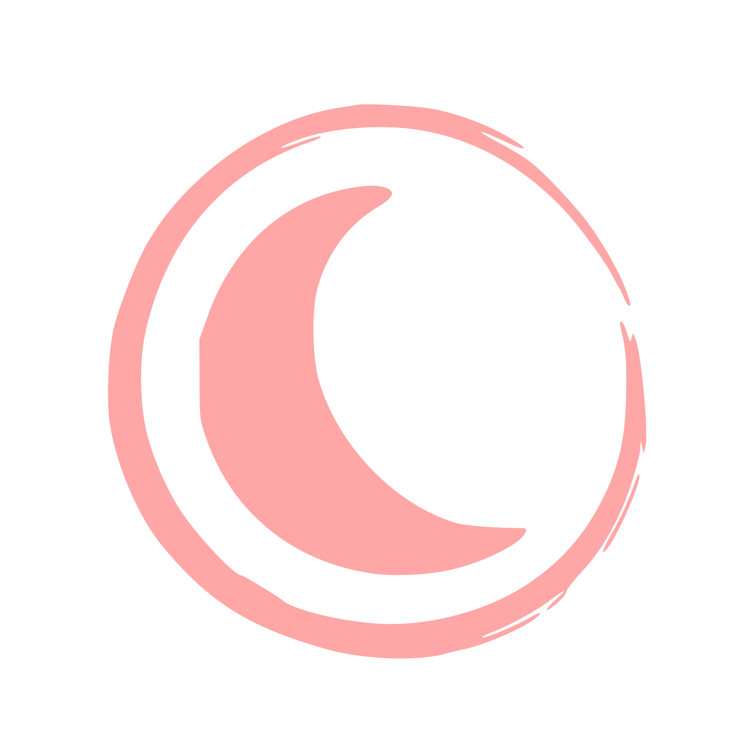 Hand-Drawn Crescent Moon Logo #ffa6a6
