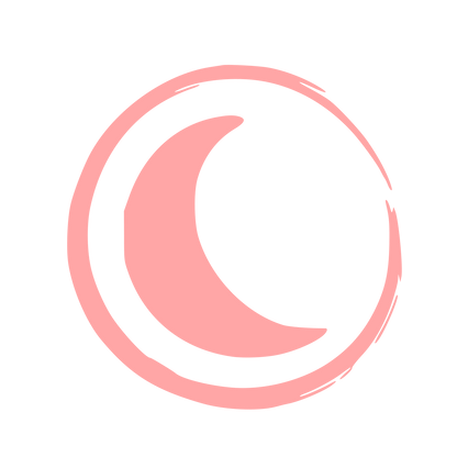 Hand-Drawn Crescent Moon Logo #ffa6a6