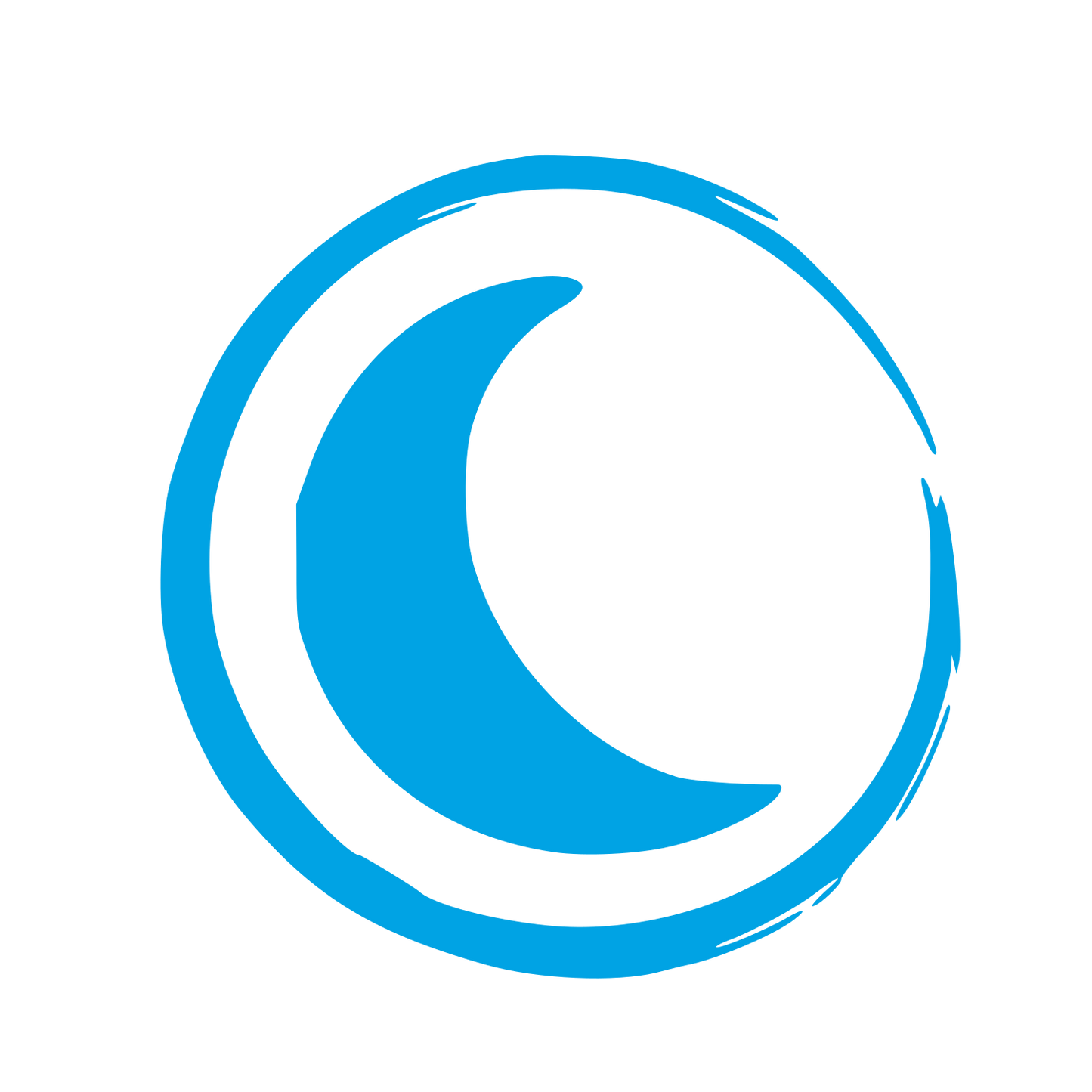 Hand-Drawn Crescent Moon Logo #00a3e4