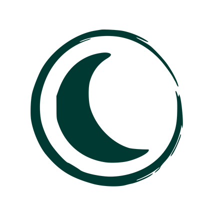 Hand-Drawn Crescent Moon Logo #003932