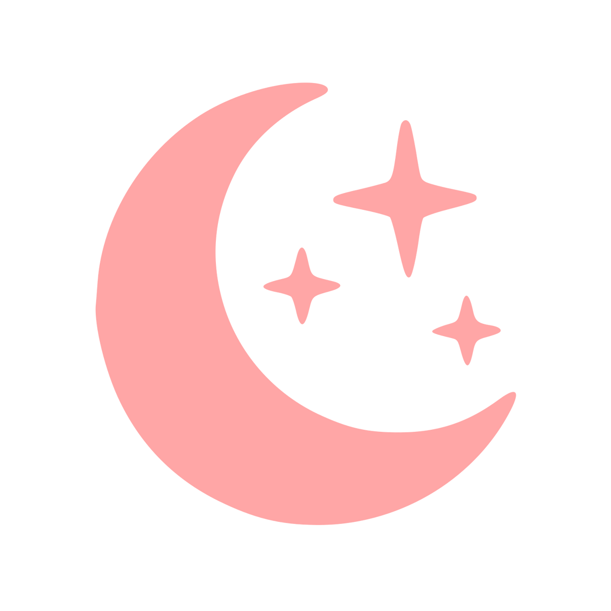 Crescent Moon Stars Logo #ffa6a6