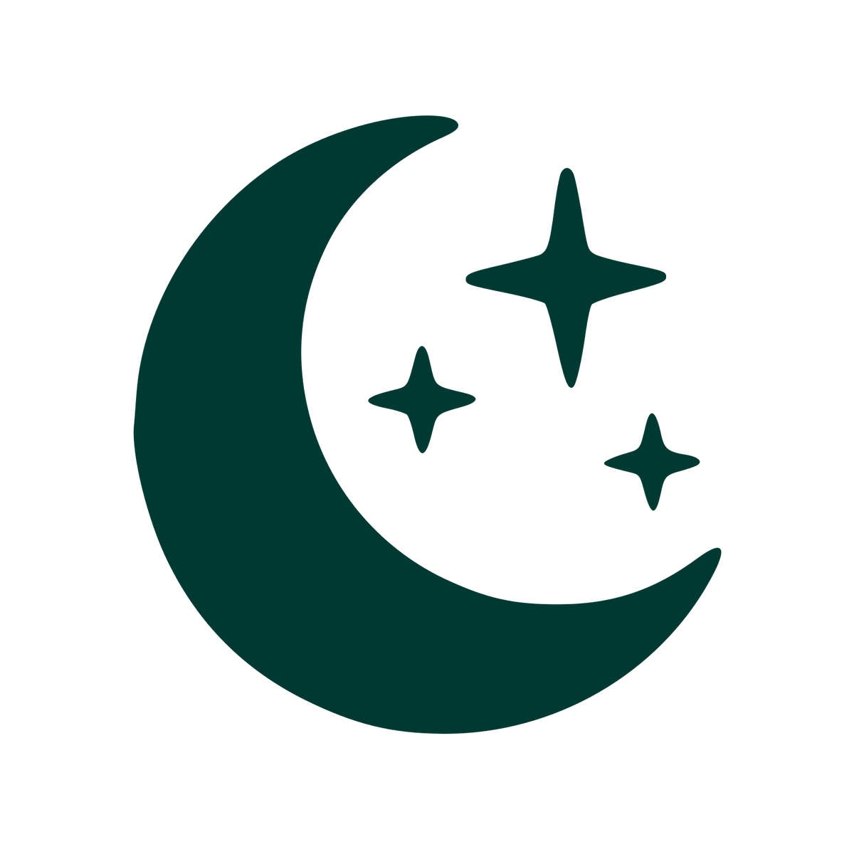 Crescent Moon Stars Logo #003932