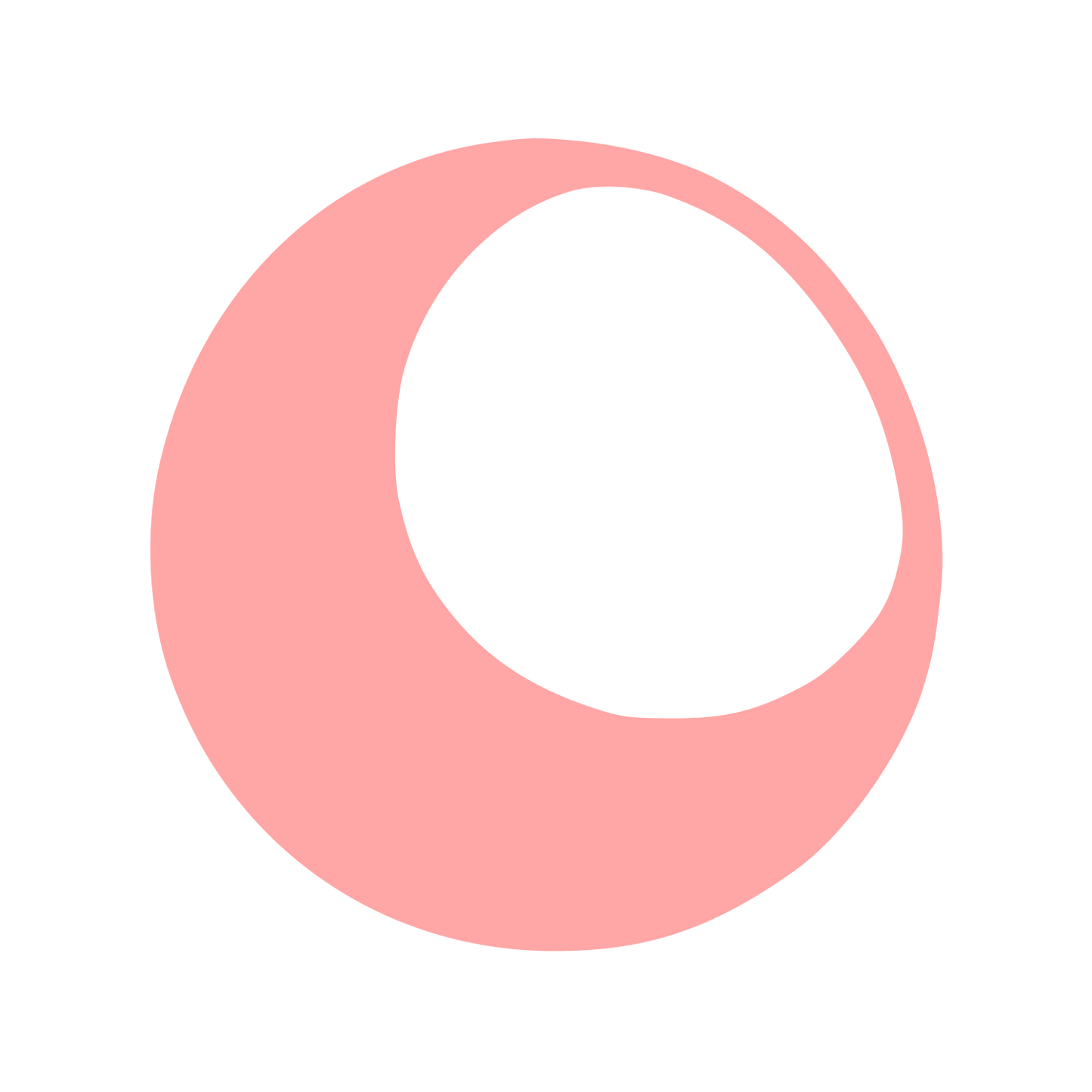 Crescent Moon Circle Logo #ffa6a6