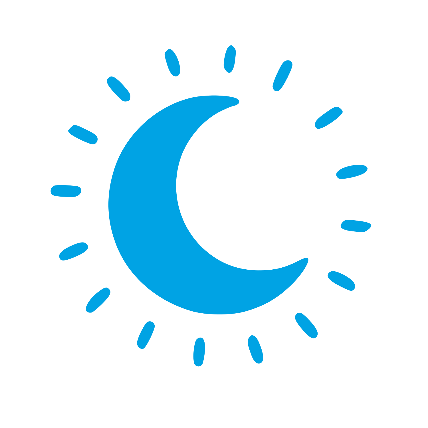 Hand-Drawn Moon Sun Logo #00a3e4