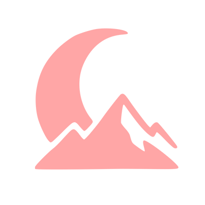 Moon and Mountains Logo #ffa6a6