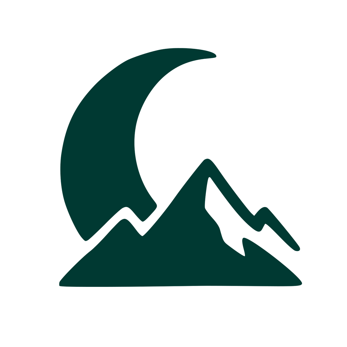 Moon and Mountains Logo #003932