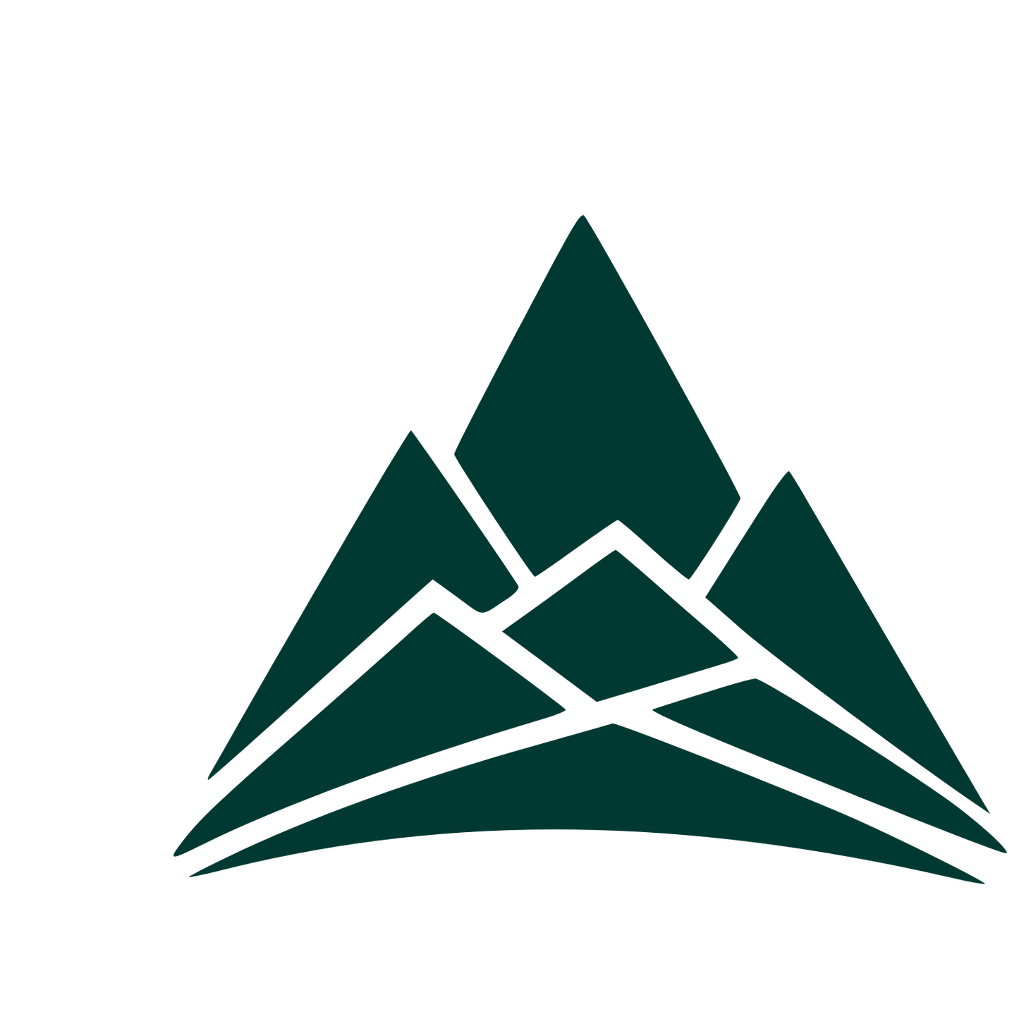 Layered Mountain Range Logo #003932